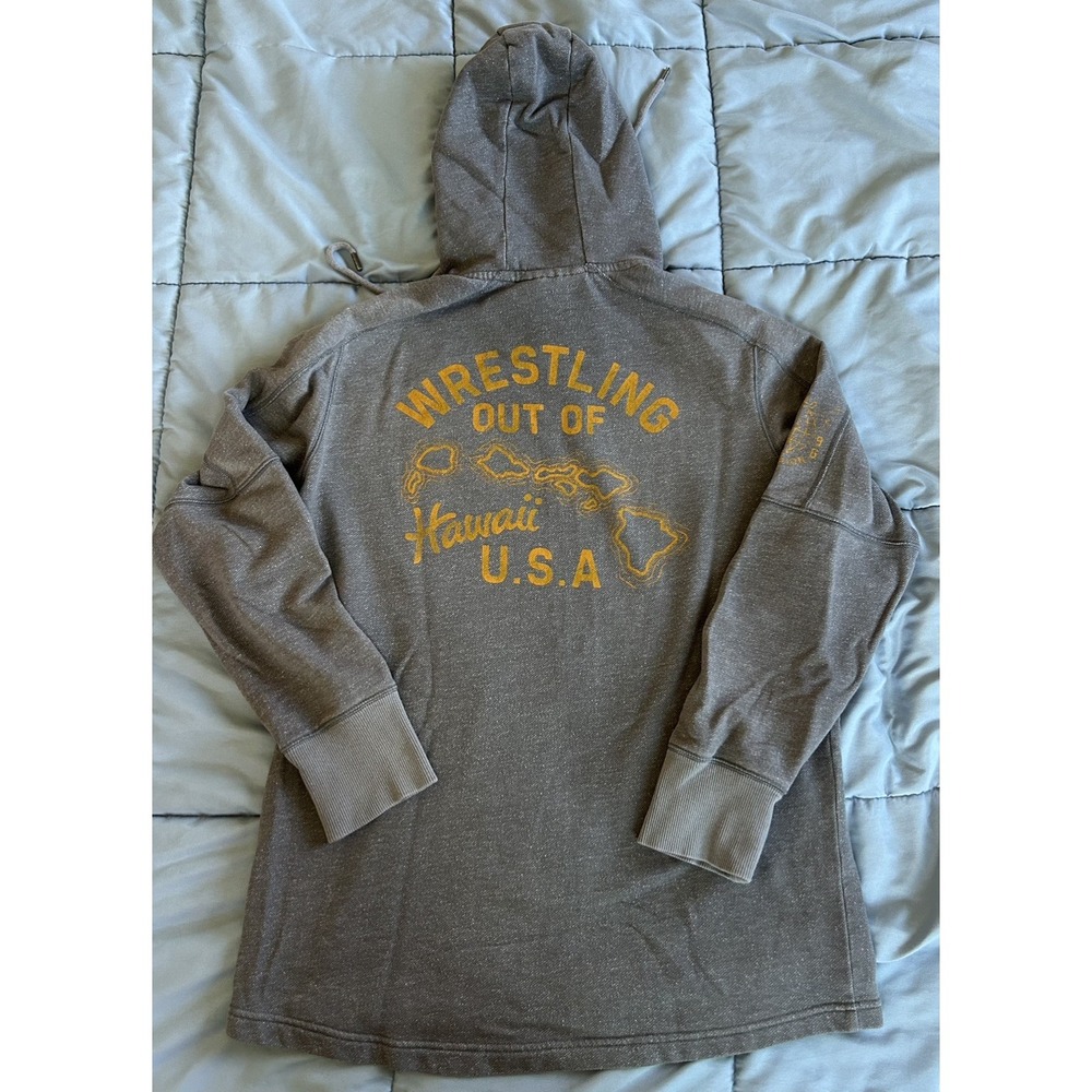 Under Armour Project Rock Mens Size Large Full Zip Hoodie Wrestling Hawaii Grey